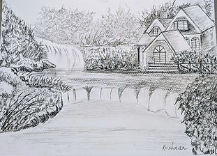 Cottage alongside water b ody