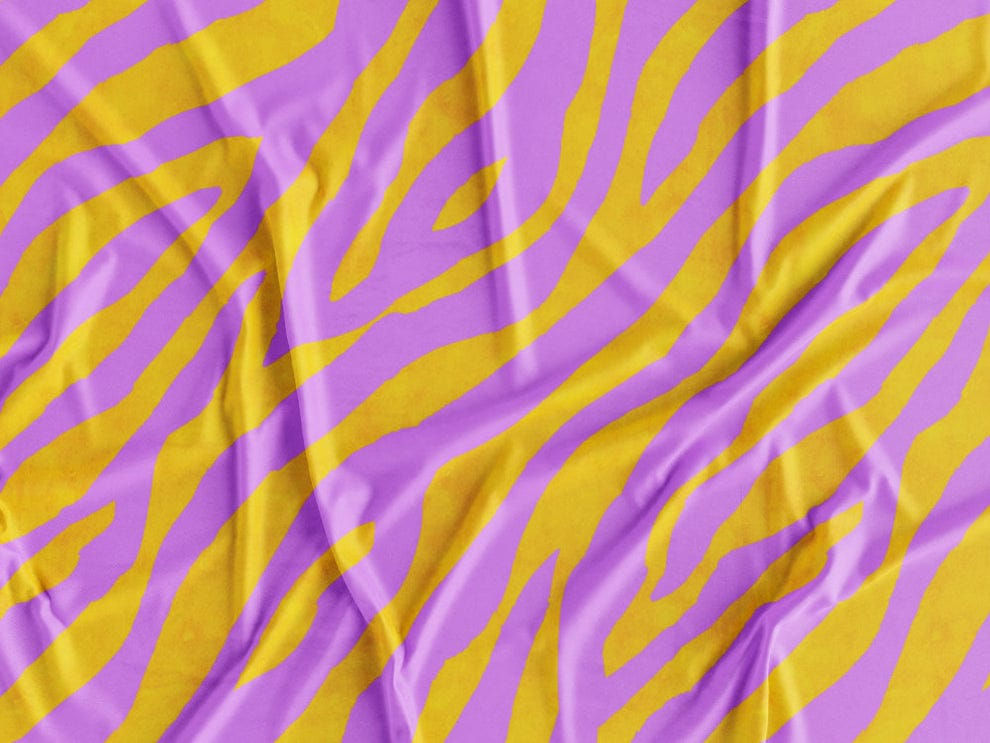 Puff Praia | Zebra Lilás e Amarelo