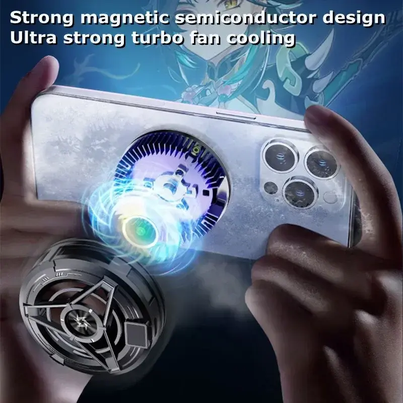 Thumbnail: Magnetic game cooler with turbo fan on a smartphone.
