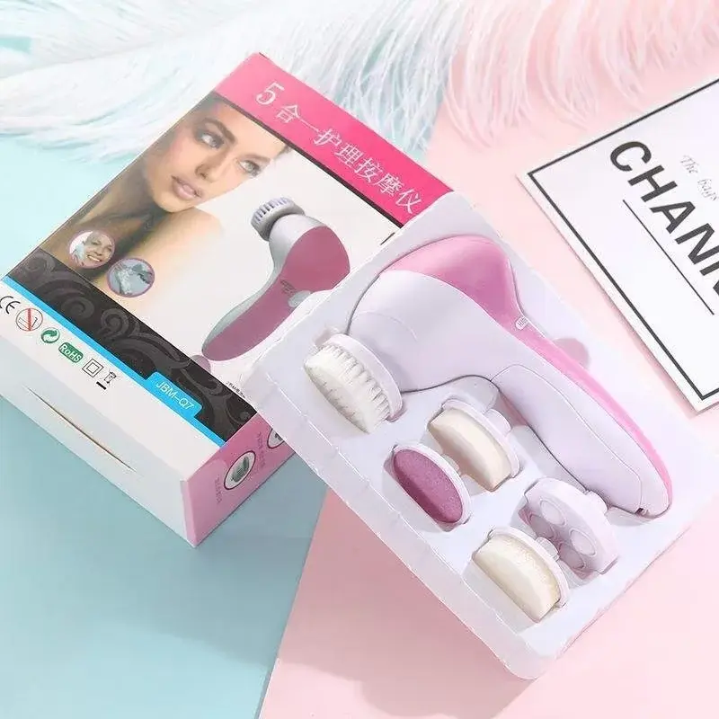 Thumbnail: Electric 5-in-1 Facial Cleaning Brush with Vibration Massage