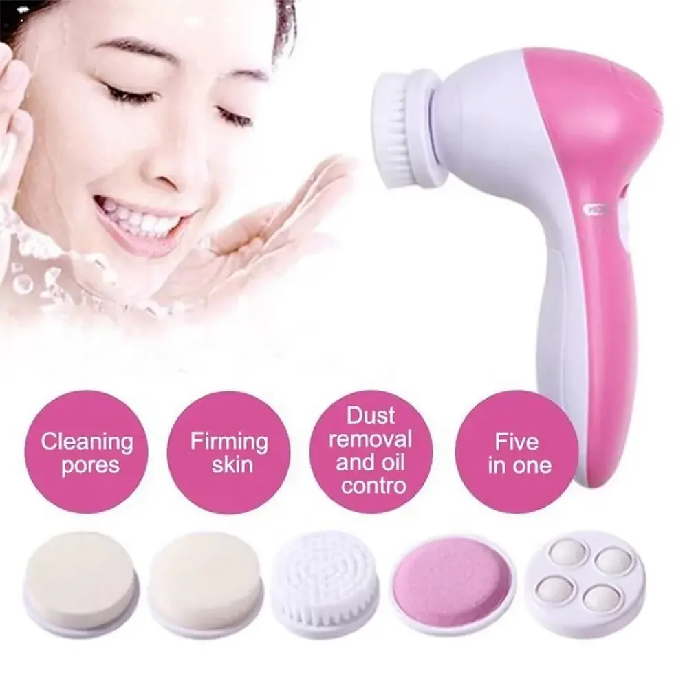 Thumbnail: Electric 5-in-1 Facial Cleaning Brush with Vibration Massage