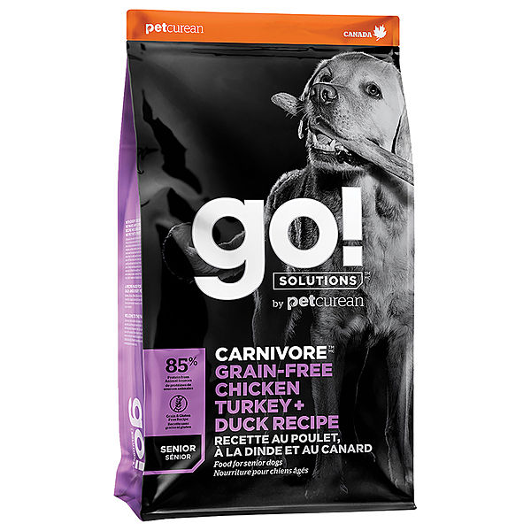 GO! Carnivore Grain Free Chicken Turkey Duck Senior 22LB