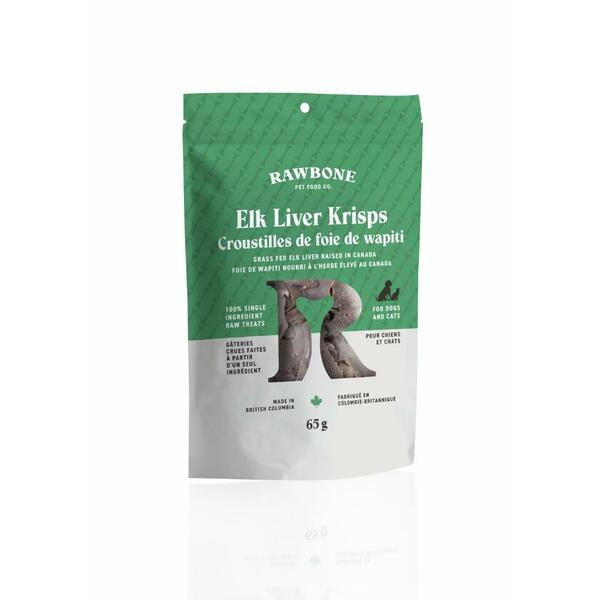 RAWBONE Grass Fed Elk Liver Krisps 65GM