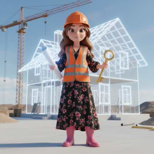 Avatar de La Bonne Courtière en tenue de chantier présentant l'assurance décennale artisans pour sécuriser vos travaux.