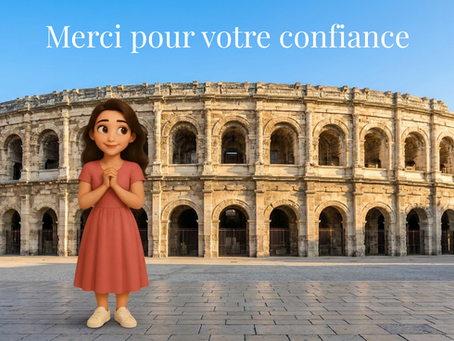 La Bonne Courtière, conseil en assurance de personnes à Nîmes, devant les Arènes.