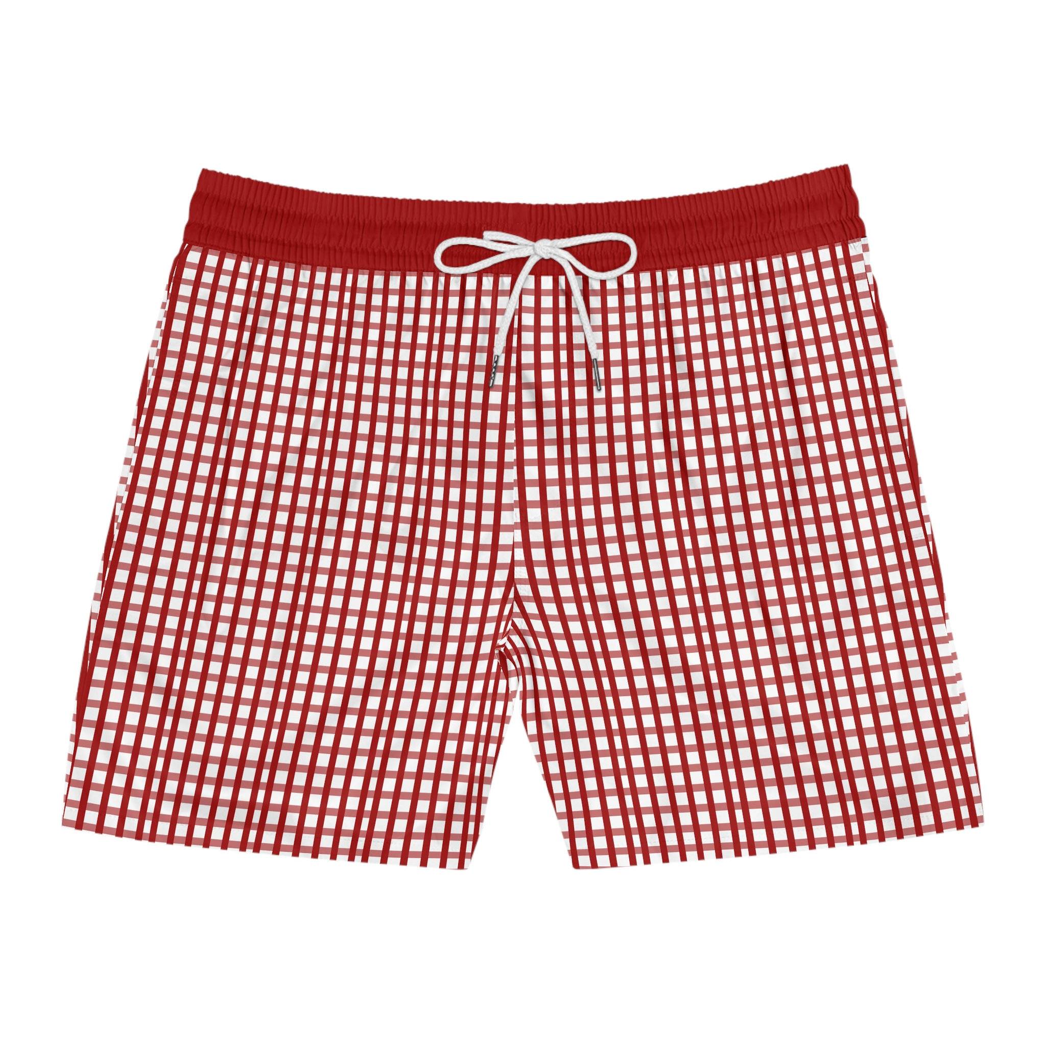 Bums Red Gingham Swim Trunks