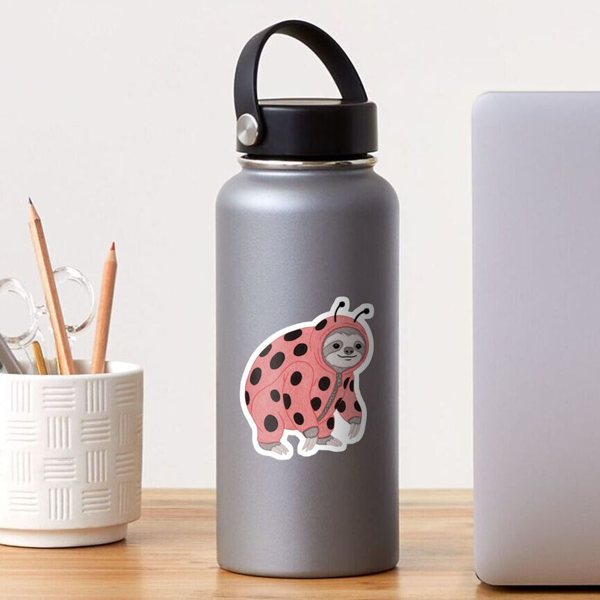 Ladybug Sloth Vinyl Sticker
