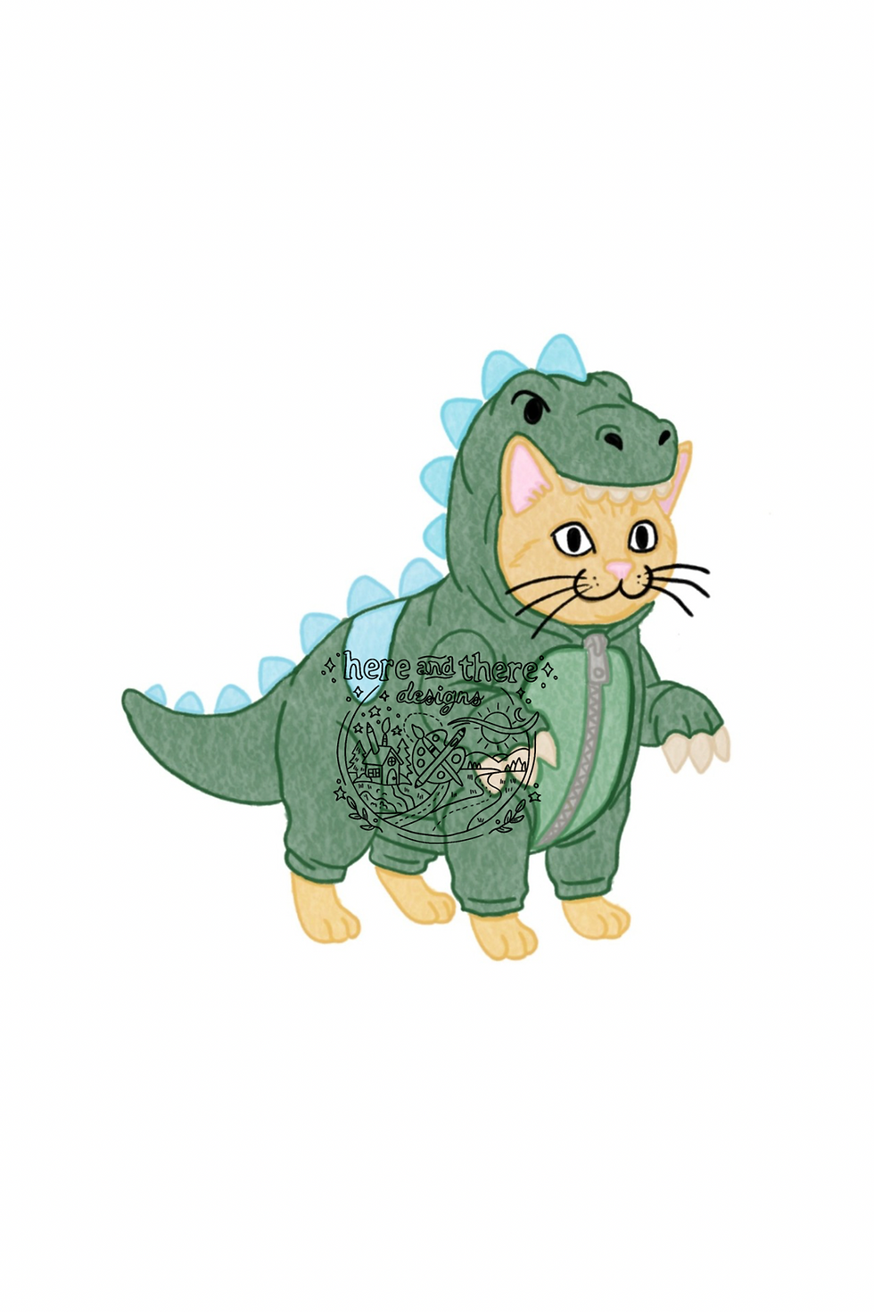Thumbnail: Dino Cat Print (4x6'', 5x7'')