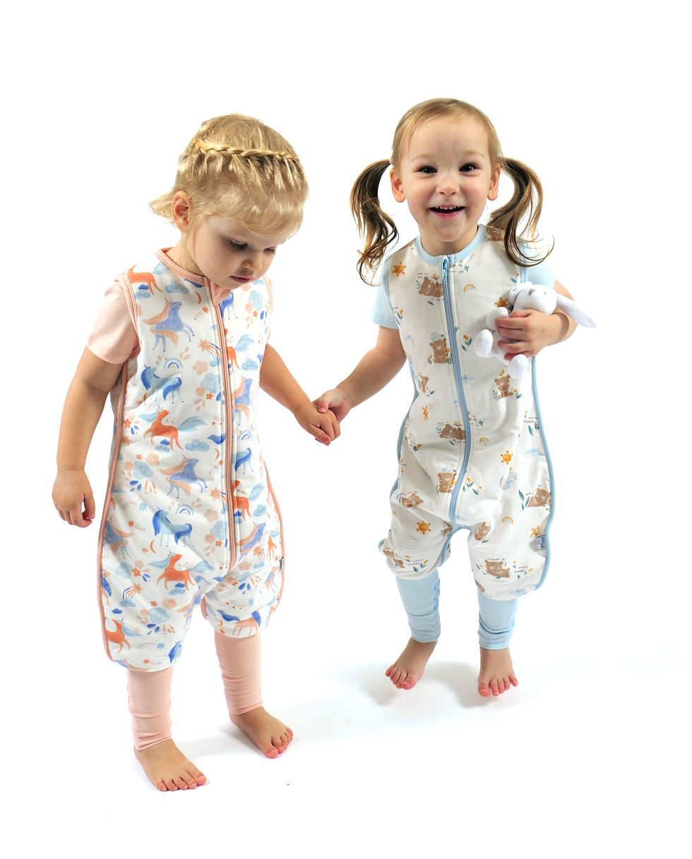 toddlers wearing toddler sleeping bags