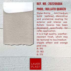 Laver Plast - Paints and Coatings - Rullato Quarzo - Decorative Textured Wall Coatings - Acryl Fassadenputz - Акриловая Фасадная Штукатурка - Made in Italy