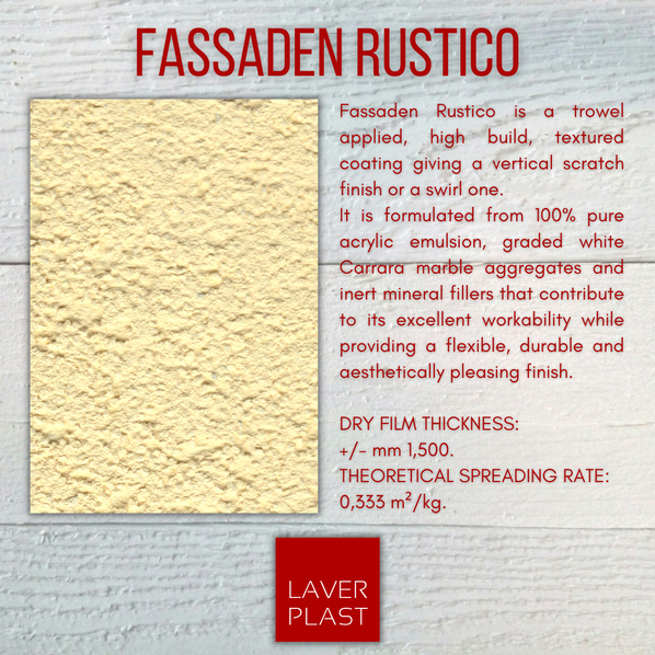 Laver Plast - Paints and Coatings - Fassaden Rustico - Decorative Textured Wall Coatings - Acryl Fassadenputz - Акриловая Фасадная Штукатурка - Made in Italy