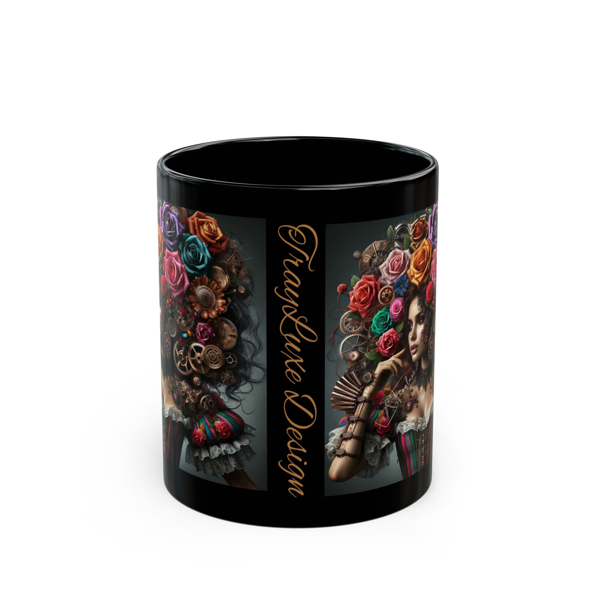 Black Mug (11oz, 15oz) Flower 