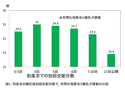 初回交配日数と生涯生産性