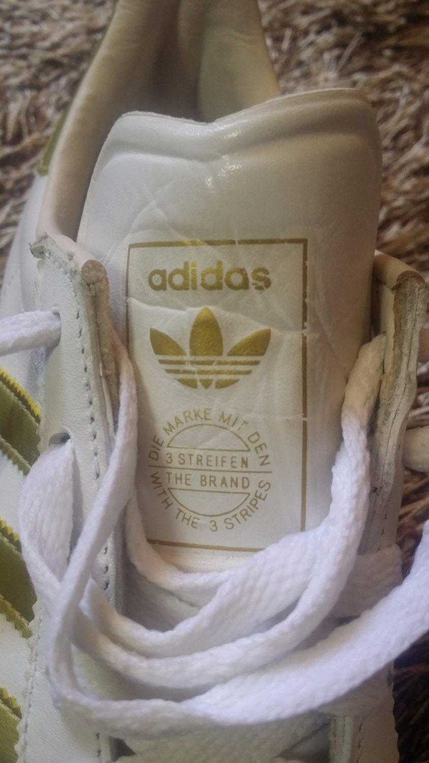 Thumbnail: Preloved Adidas Gazelle White and Gold