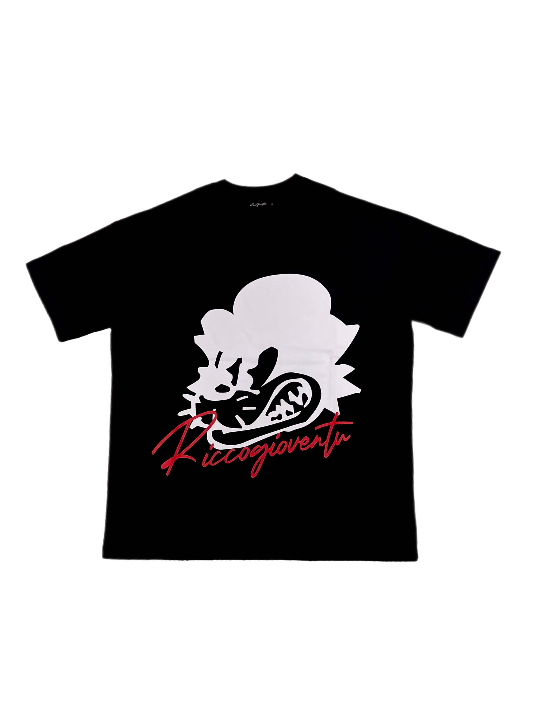 Black “Whisker” Oversized Tee