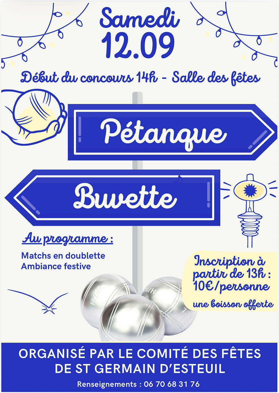 Fête du village : concours de pétanque à Saint-Germain-d’Esteuil