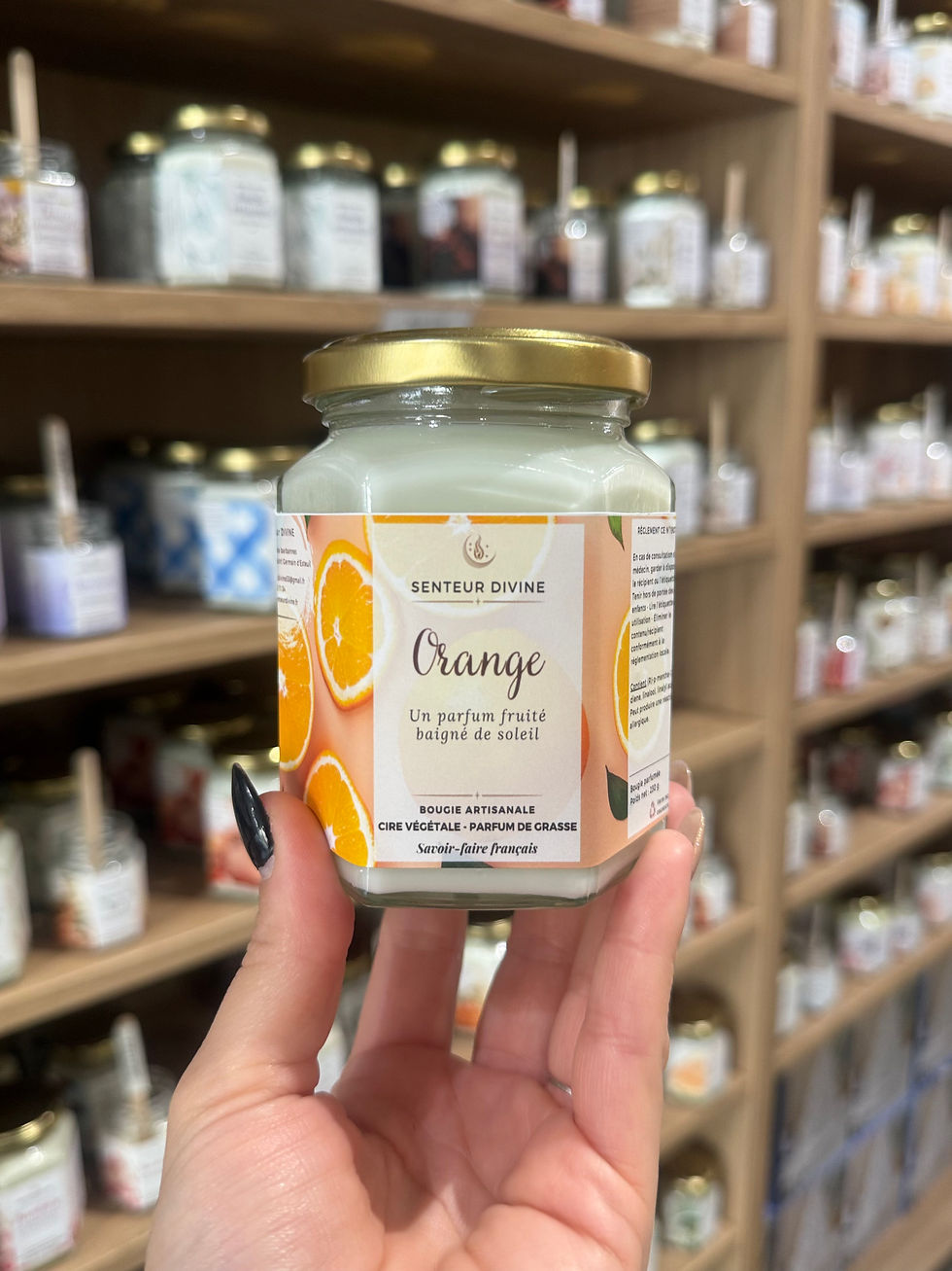 Bougie confiture artisanale Orange en bocal en verre — Senteur Divine, Pauillac