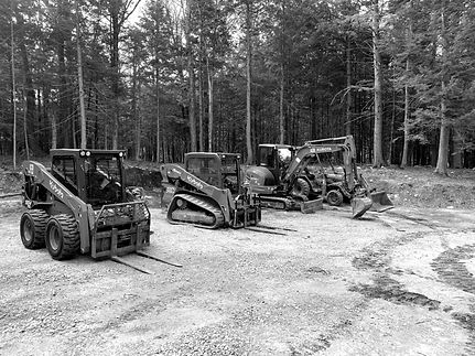 heavy equipment, skid steer, track steer, mini excavator, tractor with a backhoe