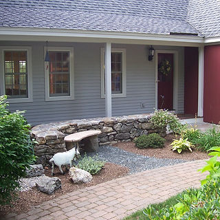 sitting wall, bench, garden, path, walkway, house, real estate