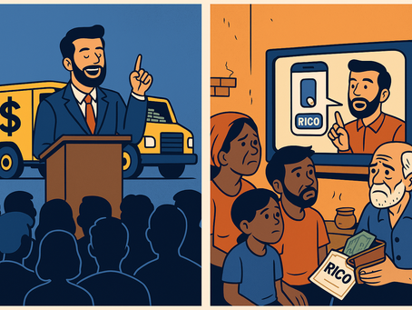 Figura ilustrativa sobre as más influencias que roubam o dinheiro do povo