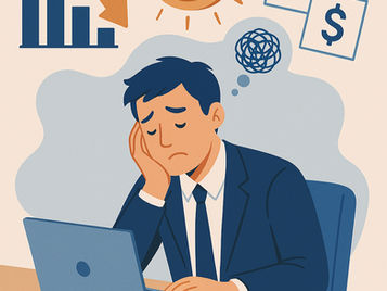 Profissional sentado descontente com sua situação financeira não produz bem pra empresa.