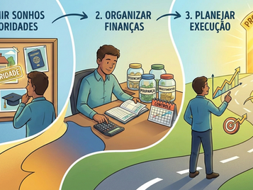 Garoto planejando seus objetivos e sonhos de vida