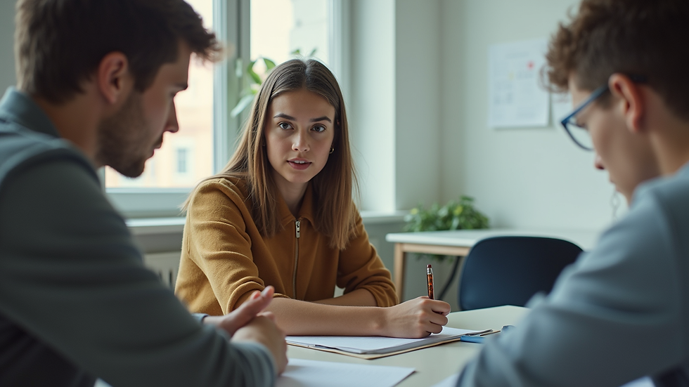 Eye-level view of a student engaged in a one-on-one tutoring session