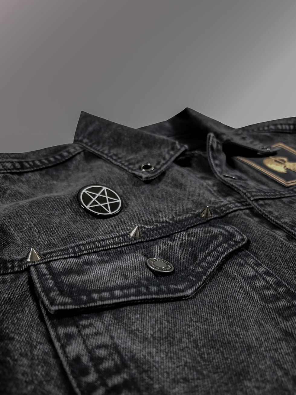 Miniatura: Live to Win Denim Jacket Gray