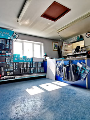 An image depicting the products available in the on site tackle shop