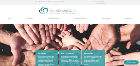 Collection of hands on Handle With Care homepage