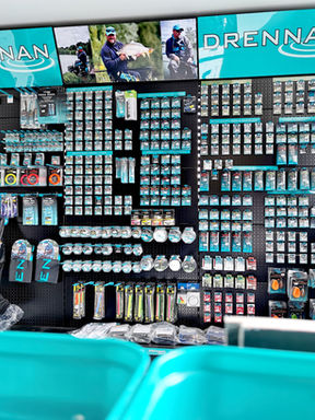 An image depicting the products available in the on site tackle shop