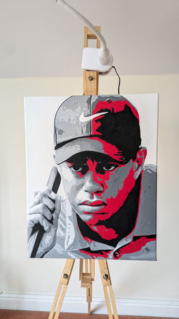 An example of commissioned portrait of professional golfer, Tiger Woods