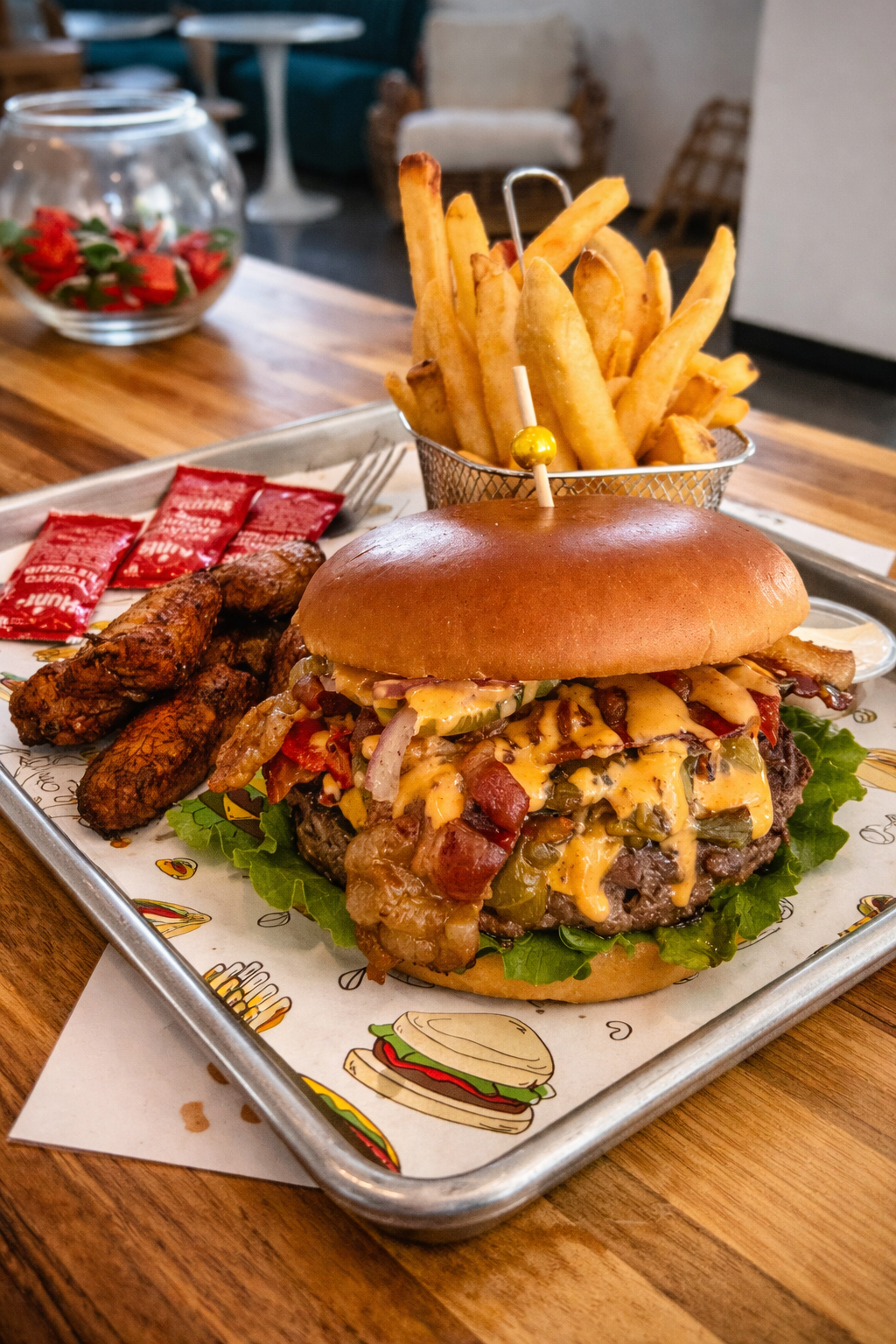 Arranged Food and Objects