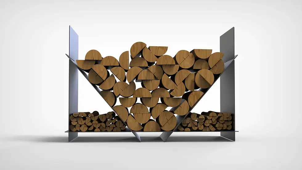Thumbnail: Collapsible firewood rack "V"