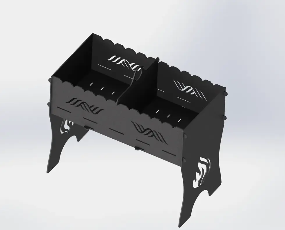 Thumbnail: Collapsible Camping Fire Pit-Grill, Barbecue, Mangal - "Stand"