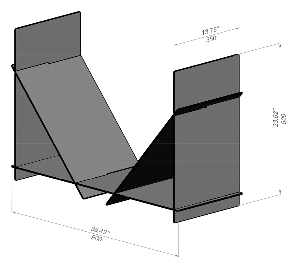 Thumbnail: Collapsible firewood rack "V"