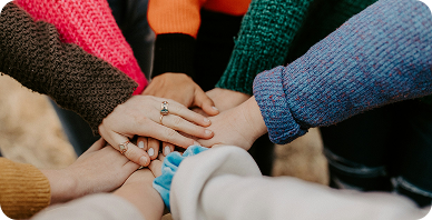 Non-profit team working together