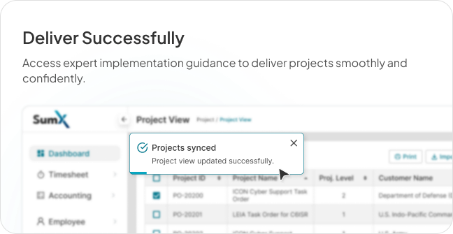 Project management dashboard