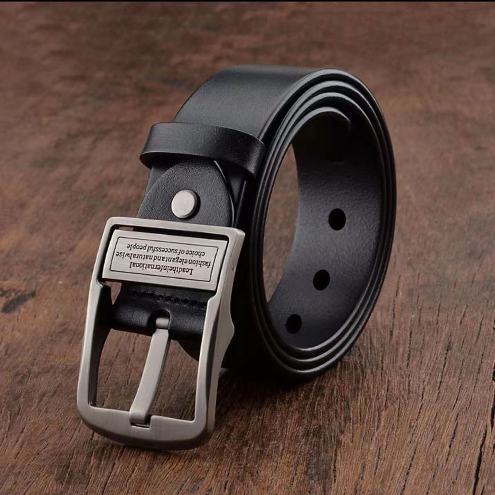 Thumbnail: New Leather Cowhide Men's Belt Fashion Metal Alloy Pin Buckle Adult Luxury Brand