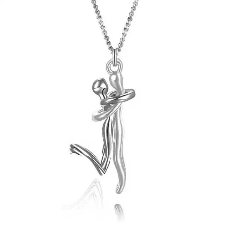 Thumbnail: 2025 Two-Tones Hug Necklace Detachable Mother And Child Pendant DIY Love Jewelry