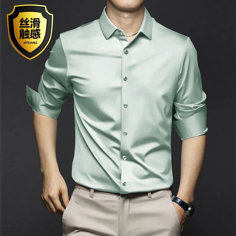 Thumbnail: S-5XL Men's Shirt Long Sleeve Non iron Wrinkle Resistant Business Dress High end