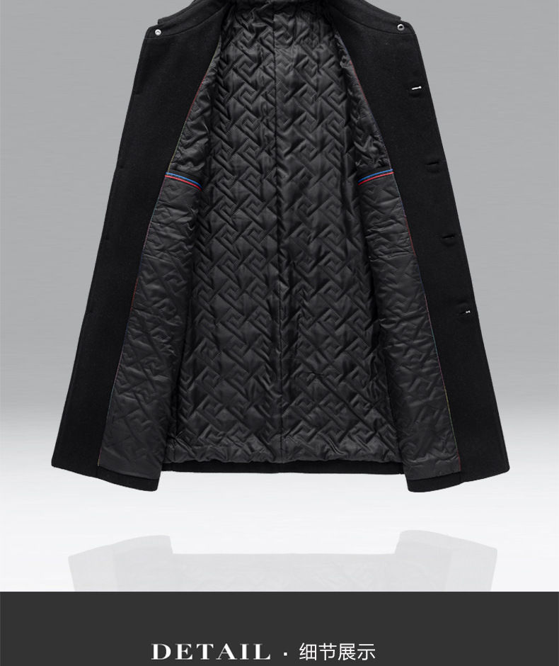 Thumbnail: New Winter Men Lapel Business Casual Trench Coats Long Jackets Overcoats Male Ca