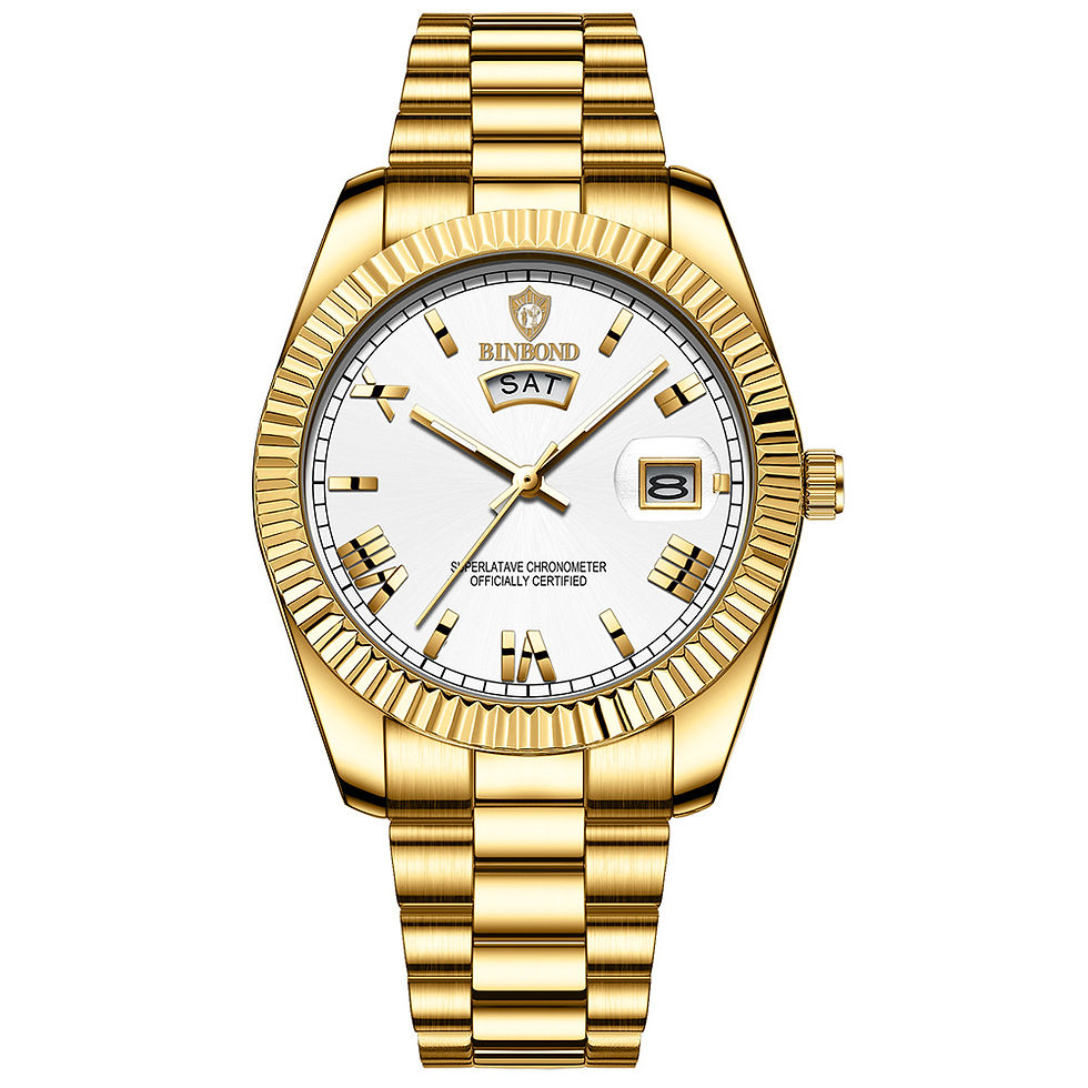 Thumbnail: BINBOND Brand Mens Business Sports Quartz Watch Classic Waterproof Luminous Cale