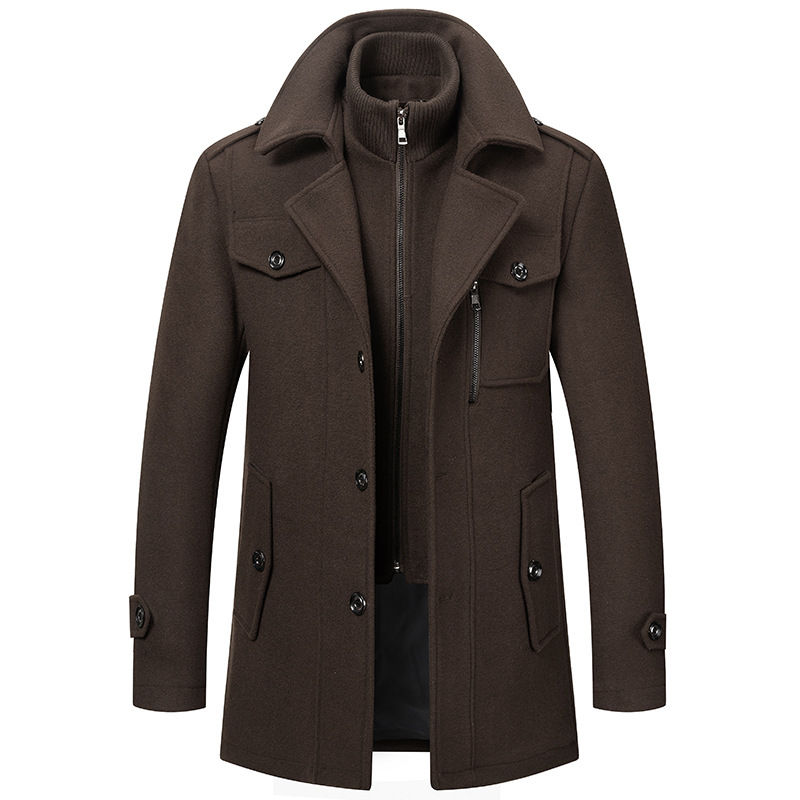 Thumbnail: Men Cashmere Trench Coats Winter Jackets Overcoats Wool Blends High Quality New 