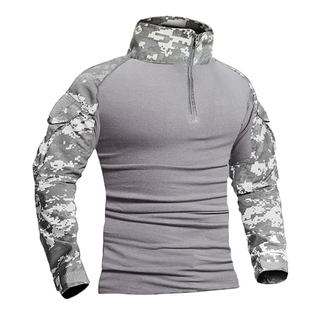 Thumbnail: Outdoor Tactical Hiking T-Shirts Men Combat Military Army CP Camouflage Long Sle