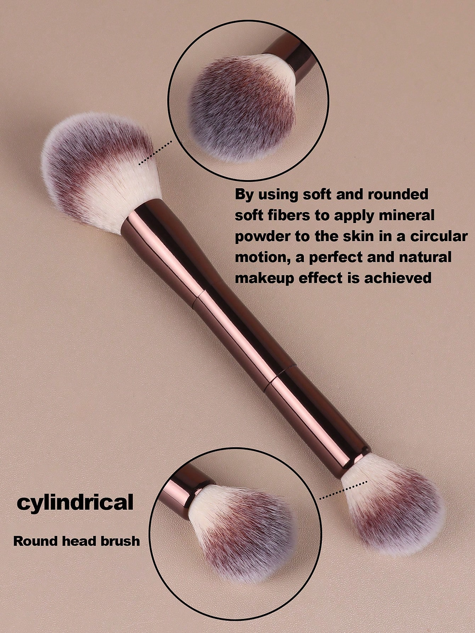Thumbnail: 7pcs Professional Makeup Brush Set, Includes: 4pcs Dual-Ended Face Brushes, 1pc 