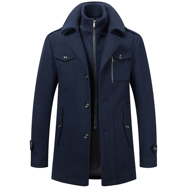 Thumbnail: Men Cashmere Trench Coats Winter Jackets Overcoats Wool Blends High Quality New 