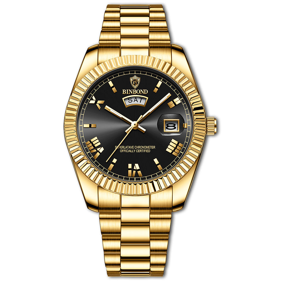 Thumbnail: BINBOND Brand Mens Business Sports Quartz Watch Classic Waterproof Luminous Cale