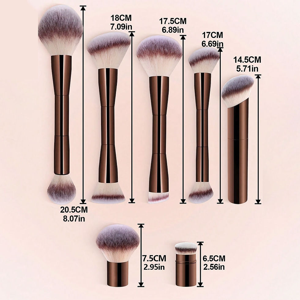 Thumbnail: 7pcs Professional Makeup Brush Set, Includes: 4pcs Dual-Ended Face Brushes, 1pc 