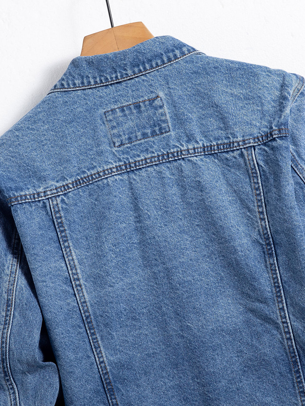 Thumbnail: Men's blue denim jacket for spring and autumn. Multi-pocket design. Regular size
